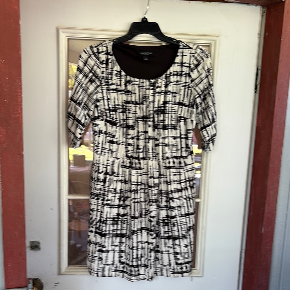 Stylish Black and White Patterned Mini Dress